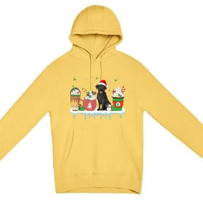 Black Lab Coffee Latte Winter Christmas Dog Mom Holiday Premium Pullover Hoodie