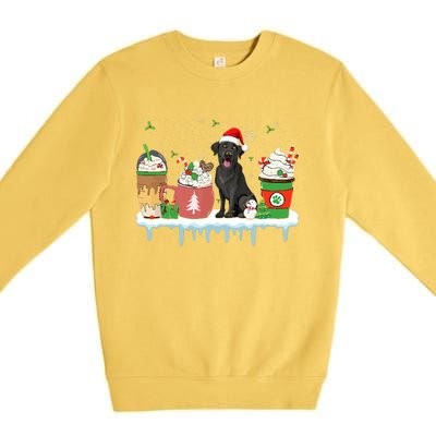 Black Lab Coffee Latte Winter Christmas Dog Mom Holiday Premium Crewneck Sweatshirt