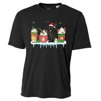 Black Lab Coffee Latte Winter Christmas Dog Mom Holiday Cooling Performance Crew T-Shirt