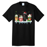 Black Lab Coffee Latte Winter Christmas Dog Mom Holiday Tall T-Shirt