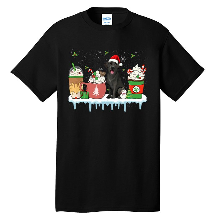 Black Lab Coffee Latte Winter Christmas Dog Mom Holiday Tall T-Shirt