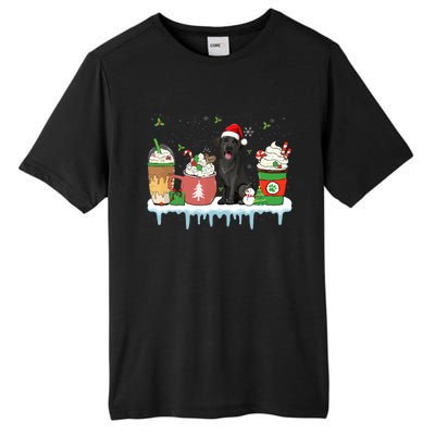 Black Lab Coffee Latte Winter Christmas Dog Mom Holiday Tall Fusion ChromaSoft Performance T-Shirt