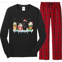 Black Lab Coffee Latte Winter Christmas Dog Mom Holiday Long Sleeve Pajama Set