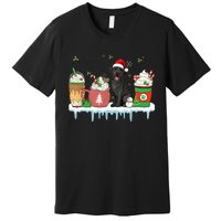 Black Lab Coffee Latte Winter Christmas Dog Mom Holiday Premium T-Shirt