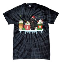 Black Lab Coffee Latte Winter Christmas Dog Mom Holiday Tie-Dye T-Shirt