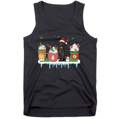 Black Lab Coffee Latte Winter Christmas Dog Mom Holiday Tank Top