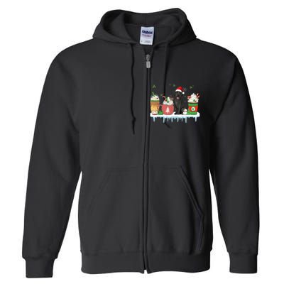 Black Lab Coffee Latte Winter Christmas Dog Mom Holiday Full Zip Hoodie