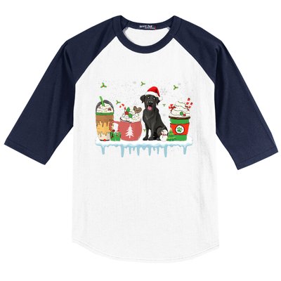 Black Lab Coffee Latte Winter Christmas Dog Mom Holiday Baseball Sleeve Shirt