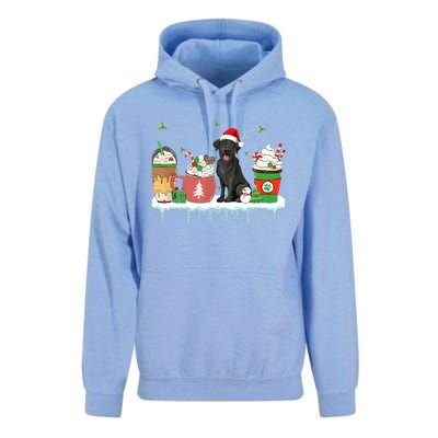 Black Lab Coffee Latte Winter Christmas Dog Mom Holiday Unisex Surf Hoodie