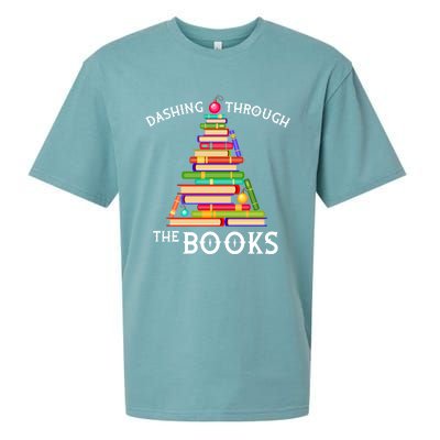 Book Lover Christmas Tree Funny Holiday Reading Gift Sueded Cloud Jersey T-Shirt