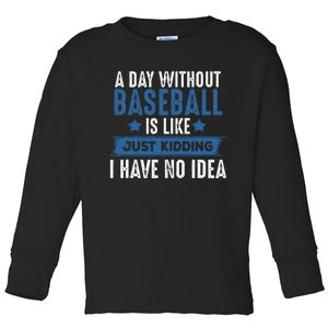 Baseball Lover Cool Gifts For Player Coach Fan Toddler Long Sleeve Shirt