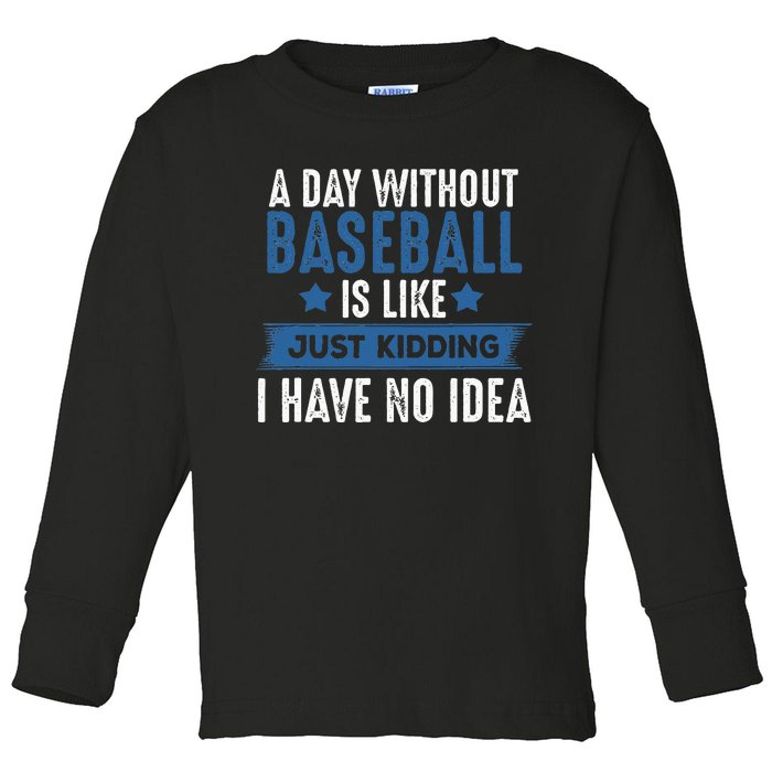 Baseball Lover Cool Gifts For Player Coach Fan Toddler Long Sleeve Shirt