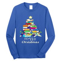 Book Lover Christmas Tree Library Book Xmas Tree Gift Long Sleeve Shirt