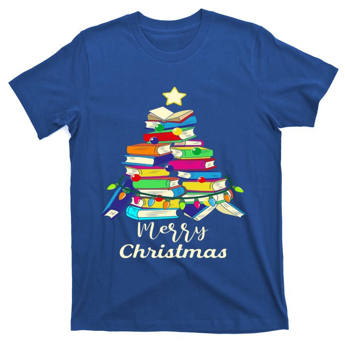 Book Lover Christmas Tree Library Book Xmas Tree Gift T-Shirt