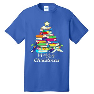 Book Lover Christmas Tree Library Book Xmas Tree Gift Tall T-Shirt