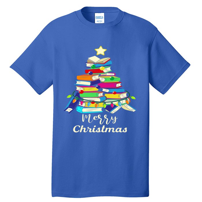 Book Lover Christmas Tree Library Book Xmas Tree Gift Tall T-Shirt