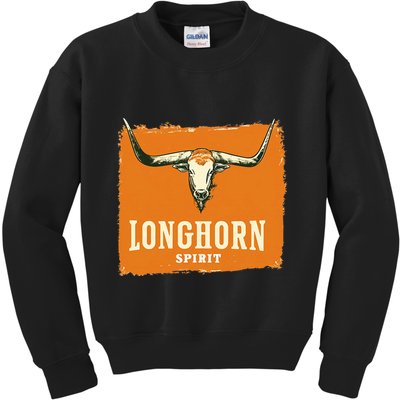 Beautiful Longhorn Costume For Texan Spirit Fans Kids Sweatshirt