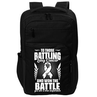 Battling Lung Cancer And Won Support Lung Cancer Survivor Gift Impact Tech Backpack