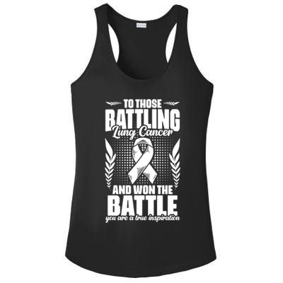 Battling Lung Cancer And Won Support Lung Cancer Survivor Gift Ladies PosiCharge Competitor Racerback Tank