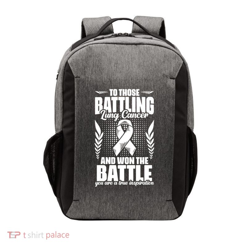 Battling Lung Cancer And Won Support Lung Cancer Survivor Gift Vector Backpack