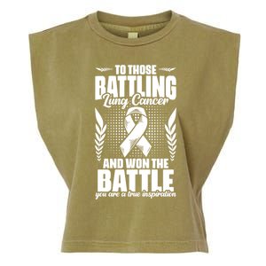 Battling Lung Cancer And Won Support Lung Cancer Survivor Gift Garment-Dyed Women's Muscle Tee