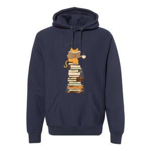 Book Lover Cat Reading Book Cats & Ladders For Education Day Premium Hoodie