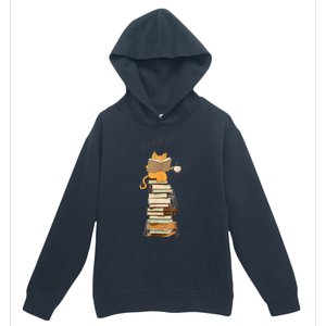 Book Lover Cat Reading Book Cats & Ladders For Education Day Urban Pullover Hoodie