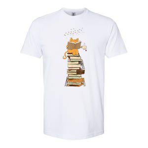 Book Lover Cat Reading Book Cats & Ladders For Education Day Softstyle CVC T-Shirt