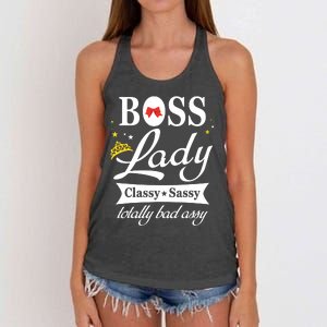 Boss Lady Classy Sassy National Boss Day Gift Women's Knotted Racerback Tank