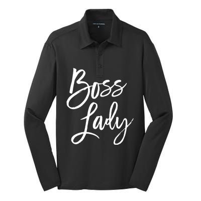 Boss Lady Cutes Trendy For Bosses Day Silk Touch Performance Long Sleeve Polo