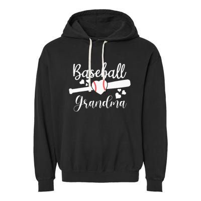 Baseball Lover Cute Baseball Grandma Garment-Dyed Fleece Hoodie