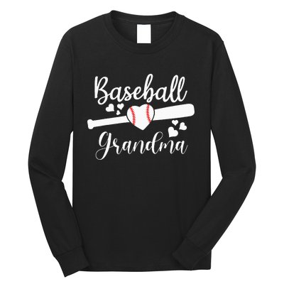 Baseball Lover Cute Baseball Grandma Long Sleeve Shirt