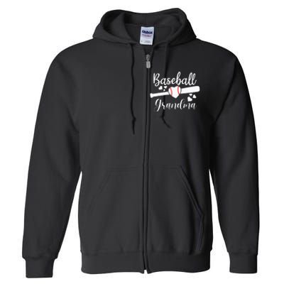 Baseball Lover Cute Baseball Grandma Full Zip Hoodie