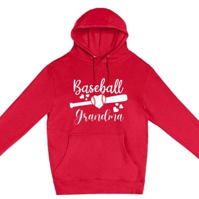 Baseball Lover Cute Baseball Grandma Premium Pullover Hoodie