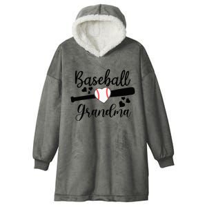 Baseball Lover Cute Baseball Grandma Hooded Wearable Blanket