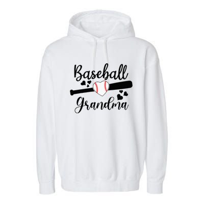 Baseball Lover Cute Baseball Grandma Garment-Dyed Fleece Hoodie