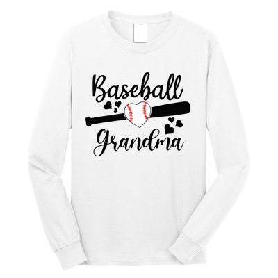 Baseball Lover Cute Baseball Grandma Long Sleeve Shirt