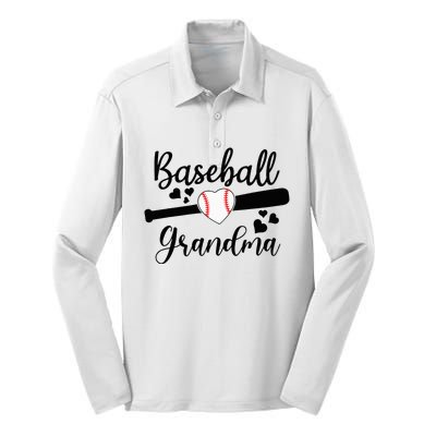 Baseball Lover Cute Baseball Grandma Silk Touch Performance Long Sleeve Polo