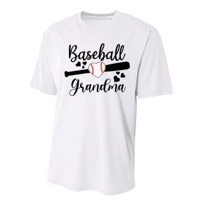 Baseball Lover Cute Baseball Grandma Performance Sprint T-Shirt