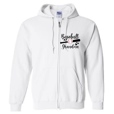 Baseball Lover Cute Baseball Grandma Full Zip Hoodie