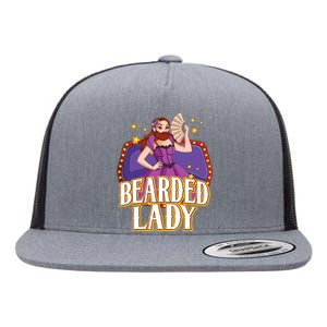 Bearded Lady Costume Circus Staff Carnival Lovers Flat Bill Trucker Hat