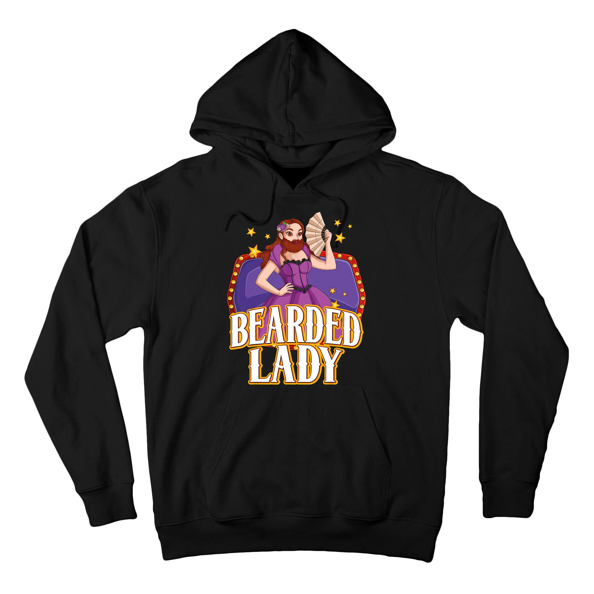 Bearded Lady Costume Circus Staff Carnival Lovers Tall Hoodie