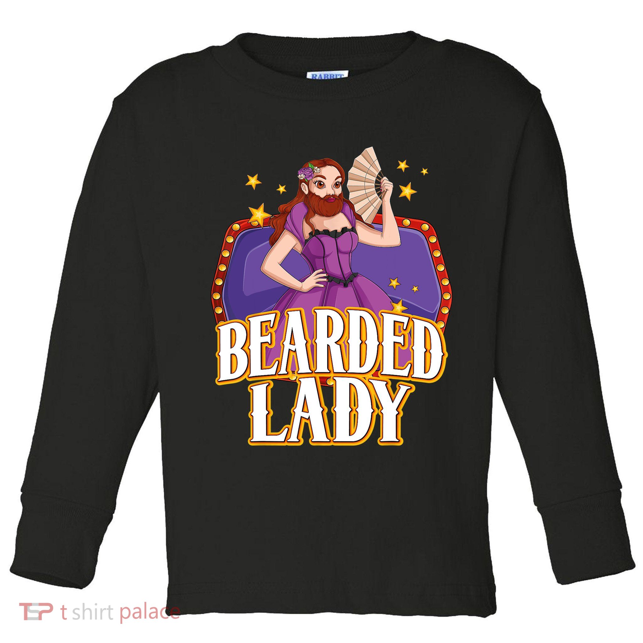Bearded Lady Costume Circus Staff Carnival Lovers Toddler Long Sleeve Shirt