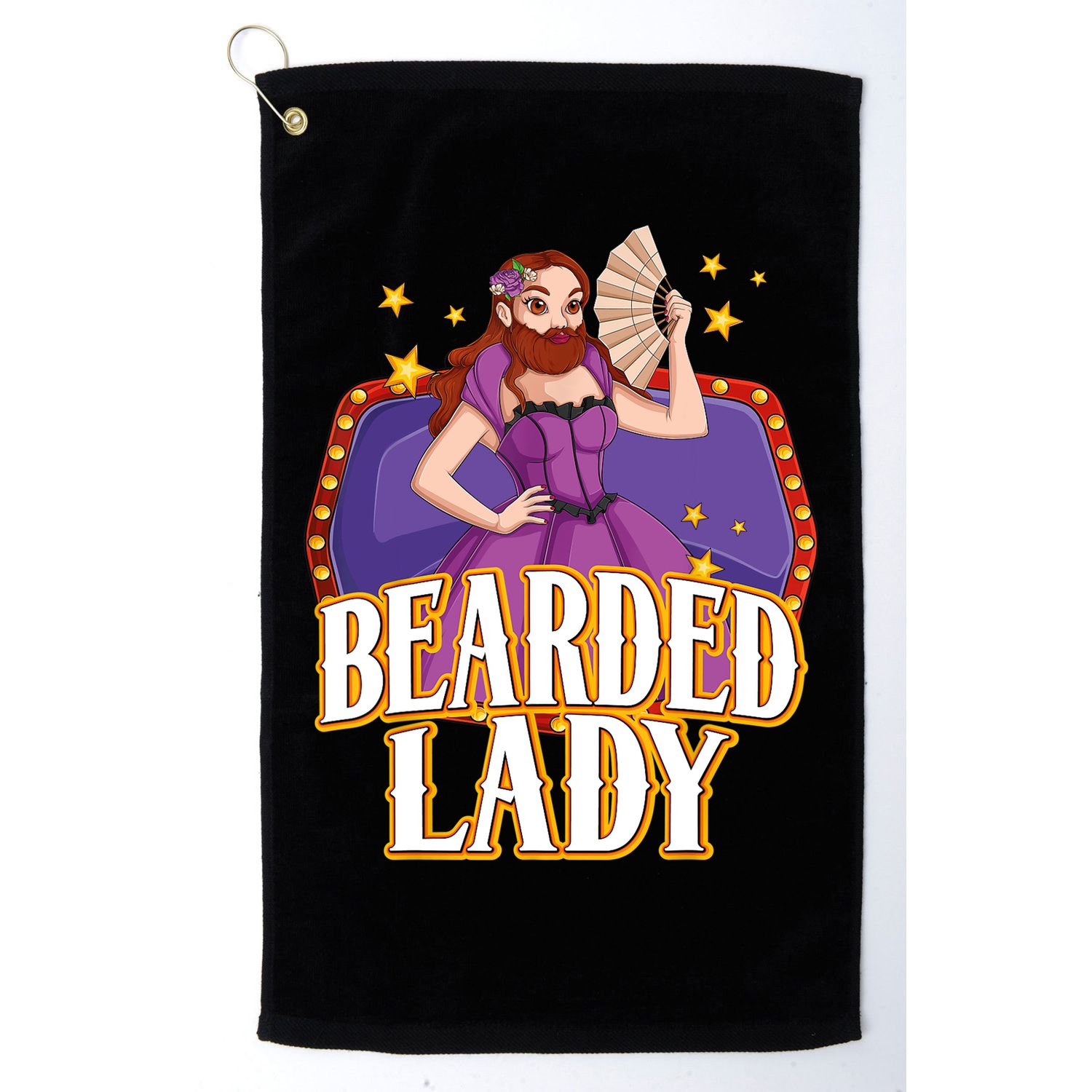 Bearded Lady Costume Circus Staff Carnival Lovers Golf Towel
