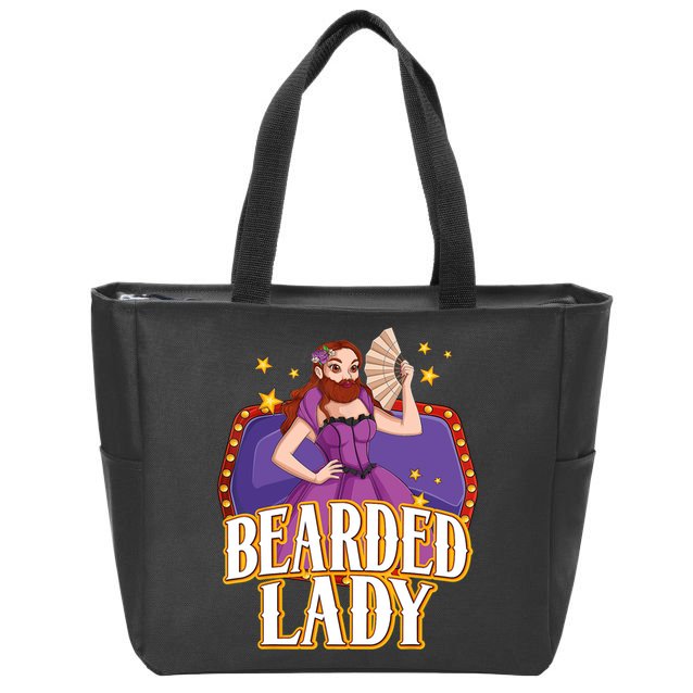 Bearded Lady Costume Circus Staff Carnival Lovers Zip Tote Bag