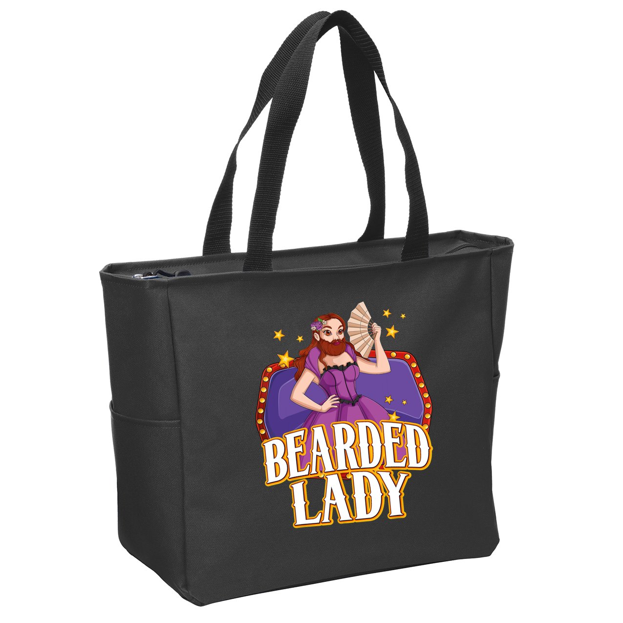 Bearded Lady Costume Circus Staff Carnival Lovers Zip Tote Bag