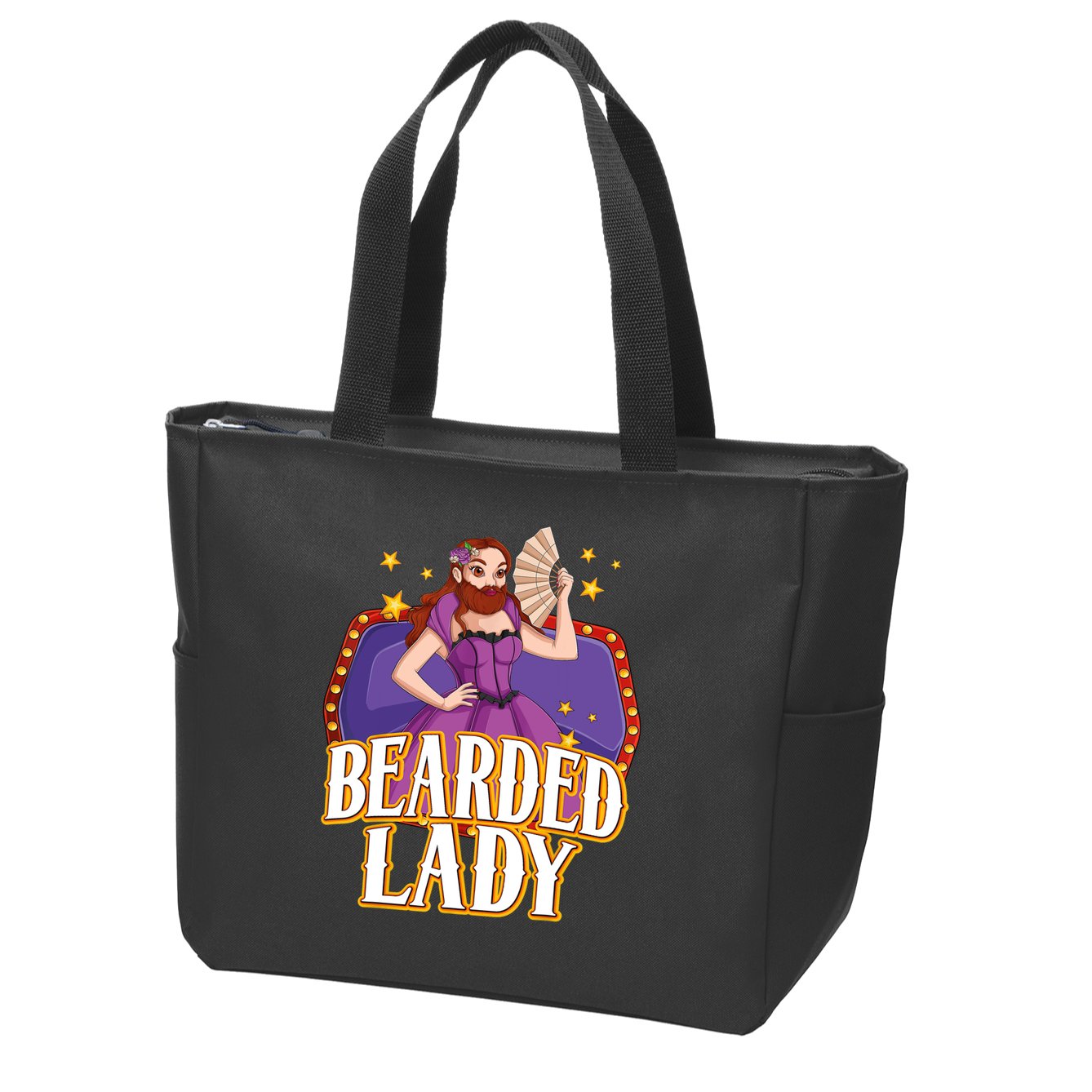 Bearded Lady Costume Circus Staff Carnival Lovers Zip Tote Bag