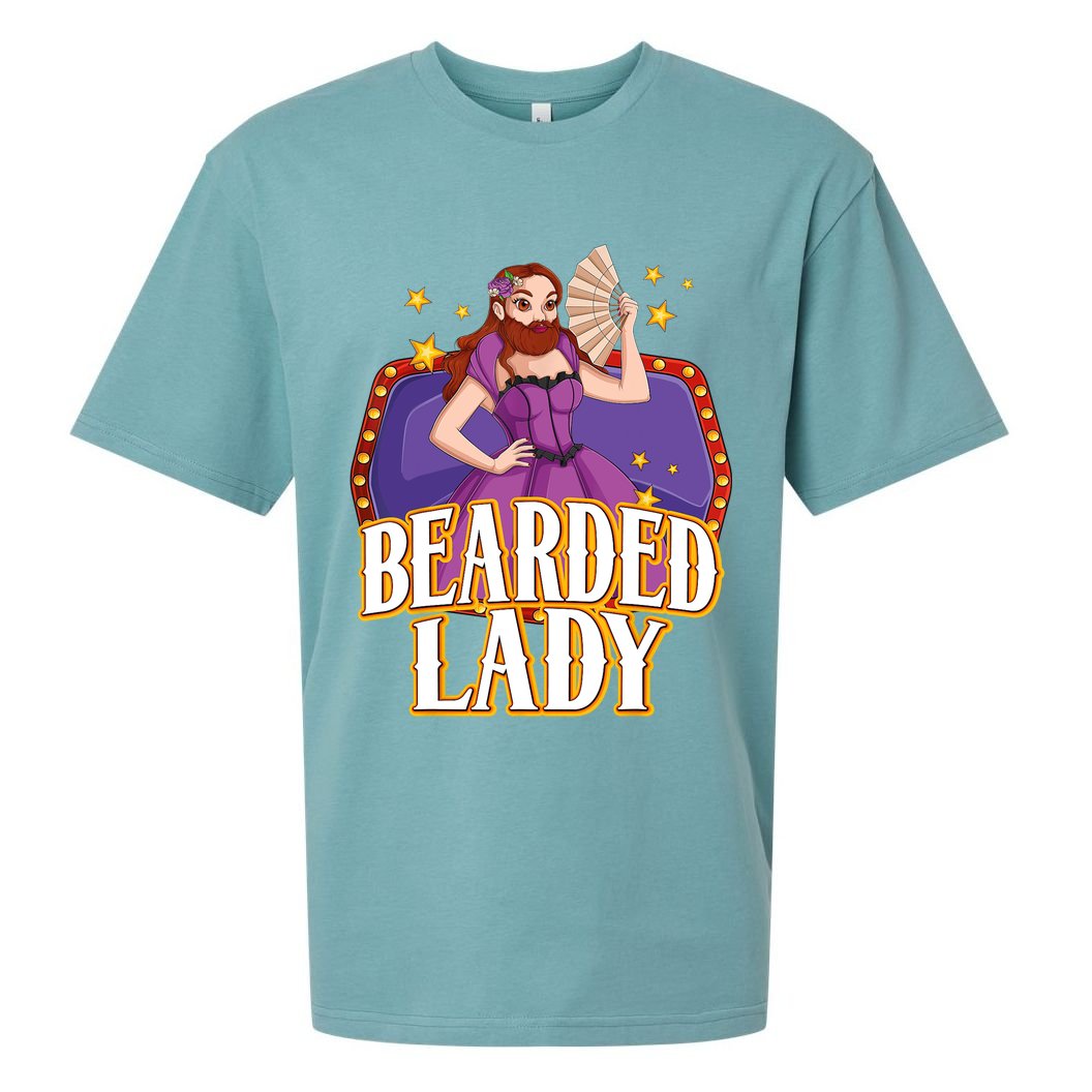 Bearded Lady Costume Circus Staff Carnival Lovers Sueded Cloud Jersey T-Shirt