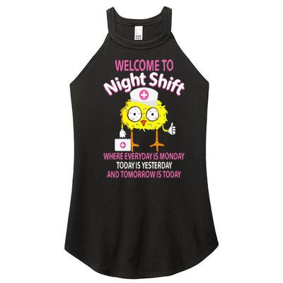 BSN LPN CNA Funny Nursing Chick Welcome To Night Shift Nurse Women’s Perfect Tri Rocker Tank