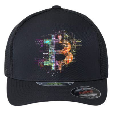 Bitcoin Logo Crypto Trader Investor Cryptocurrency Btc Flexfit Unipanel Trucker Cap